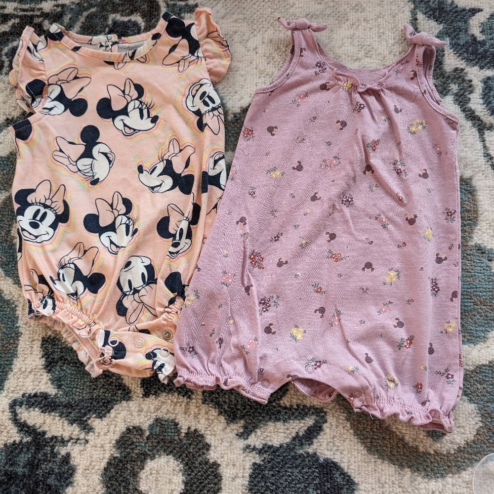 ♥️ 2 for $10♥️ Minnie Mouse baby rompers